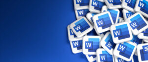 images fond bleu avec icône du logo Word