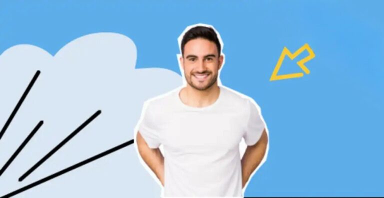 Un homme souriant, vêtu d’un t-shirt blanc, pose sur un fond bleu dynamique avec des éléments graphiques modernes, dont une flèche jaune symbolisant la précision et la technique. Un bandeau en haut à droite indique 'Éligible CPF'. Cette image illustre une formation AutoCAD, idéale pour apprendre la conception assistée par ordinateur, la modélisation 2D et 3D, ainsi que la réalisation de plans techniques pour l’architecture et l’ingénierie.